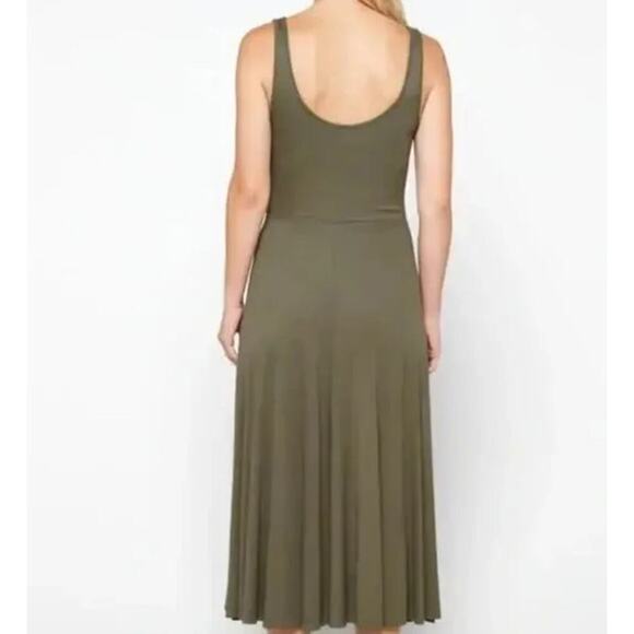 Marine Layer Lexi Rib Dress Fit And Flare Midi Sleeveless Green Size Medium - Picture 2 of 12